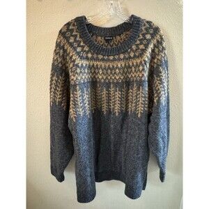 Torrid Vegan Cashmere Lurex Crew Neck Sweater Gray Gold Sz 4 4x Long Sleeve